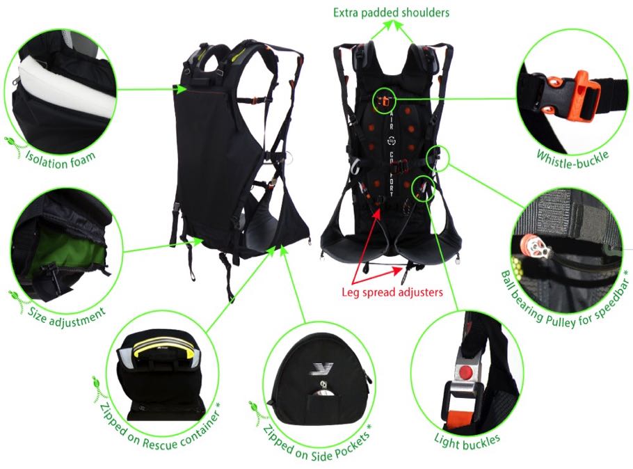 Split Legs Paramotor - hohe Aufhängung